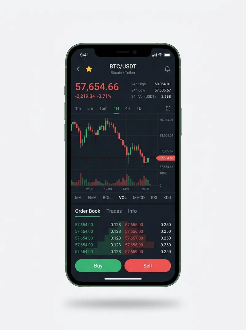 The same portfolio view on a phone screen